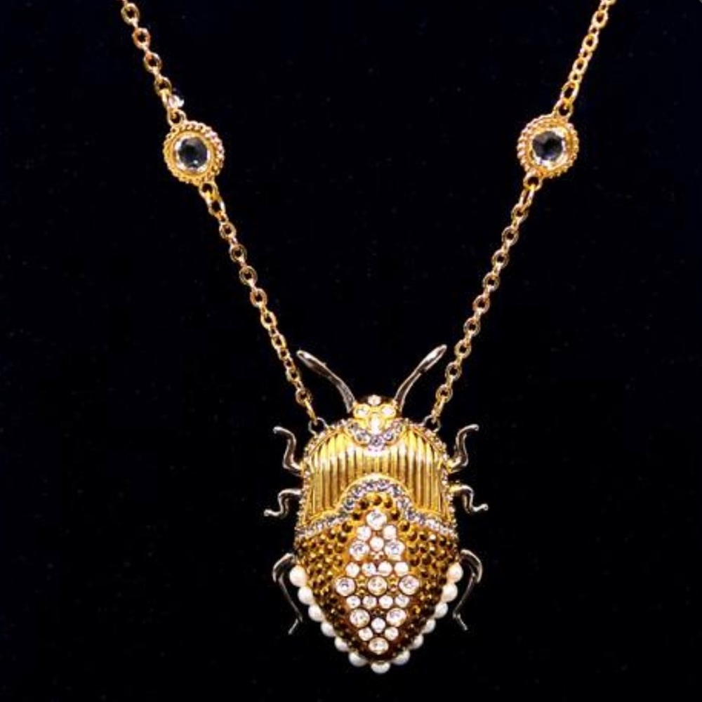 Swarovski Necklace, A scarab motif dominates the design  glamorous necklace.